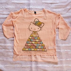 🍭 Forever 21 Sanrio Hello Kitty Sequin Macaron Top Limited Edition Rare Sz S